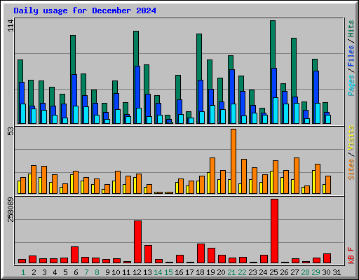 Daily usage for December 2024