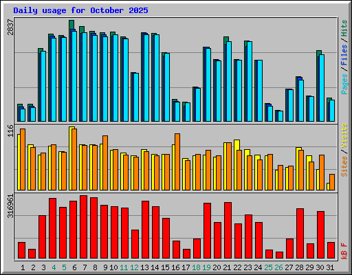 Daily usage for October 2025