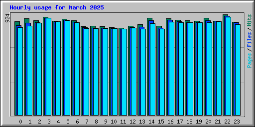 Hourly usage for March 2025